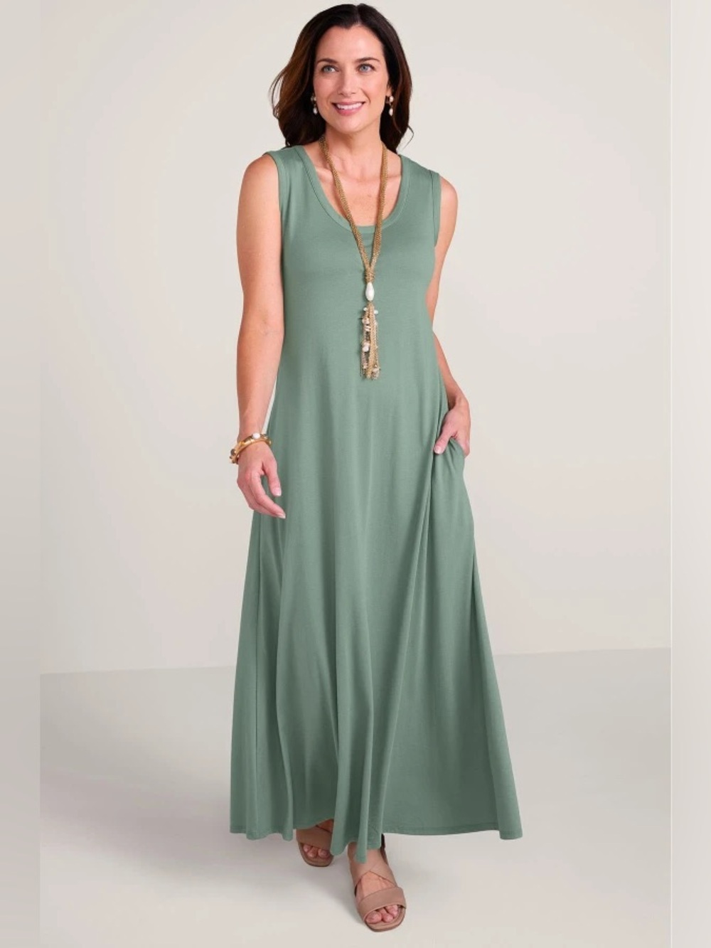 SOFT SURROUNDINGS Santiago Dress XL 20” + p2p Dusty Pine $99 Retail EUC